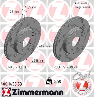 ZIMMERMANN 400.1435.53 Fren Sistemleri Fren Diski - MERCEDES-BENZ C-SERISI (W202) uyumlu