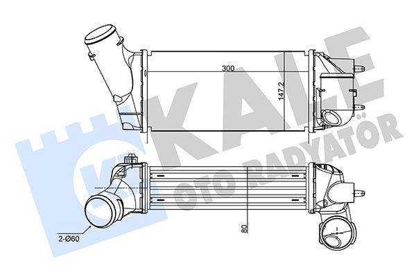 KALE OTO RADYATÖR 350845 Motor Turbo Radyatörü - PEUGEOT 308 I (4A_, 4C_) uyumlu