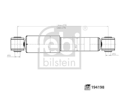 FEBI BILSTEIN 194198 Süspansiyon Sistemi Amortisör - CITROËN BERLINGO / BERLINGO FIRST Kasa/büyük limuzin (M_) uyumlu