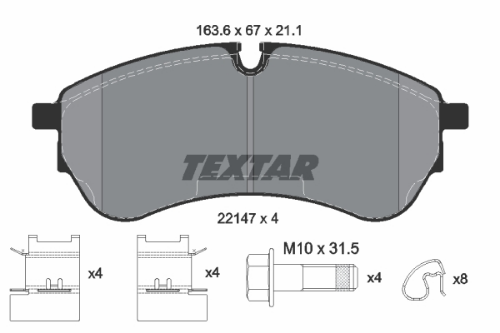 TEXTAR 2214701 Fren Sistemleri Fren Balatası - VW CRAFTER Panelvan/Van (SY_, SX_) uyumlu