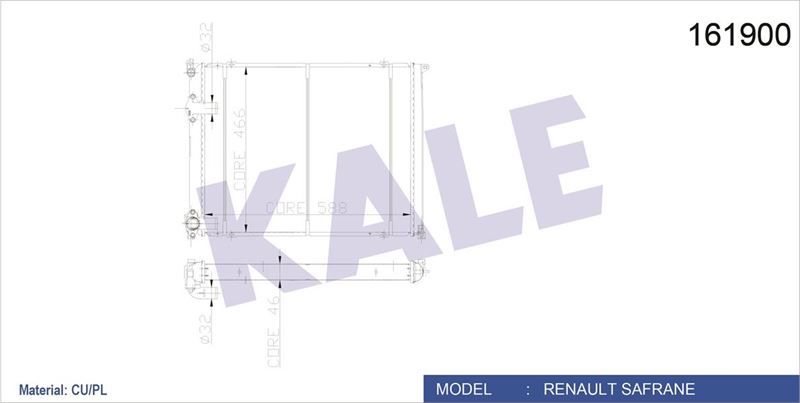 Su Radyatörü - KALE OTO RADYATÖR - 0548482PA Ürün Görseli