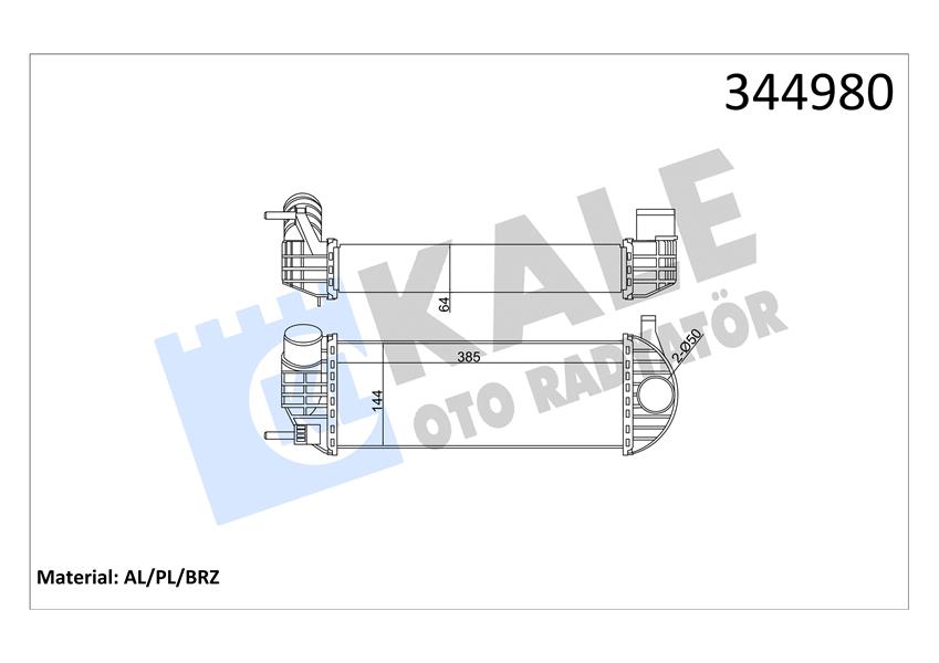 KALE OTO RADYATÖR 344980 Motor Turbo Radyatörü - RENAULT KANGOO BE BOP (KW0/1_) uyumlu