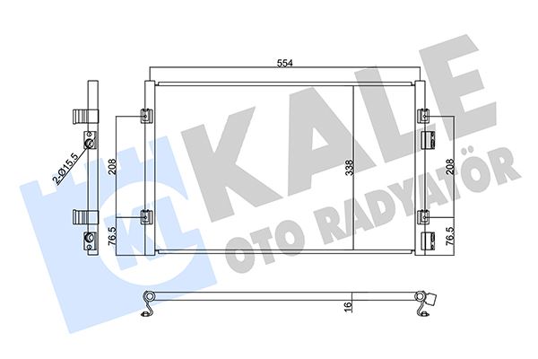 KALE OTO RADYATÖR 360350 İklimlendirme Sistemi Klima Radyatörü - CHRYSLER PT CRUISER (PT_) uyumlu