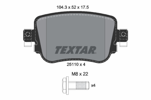 TEXTAR 2511003 Fren Sistemleri Fren Balatası - AUDI A1 (8X1, 8XK) uyumlu