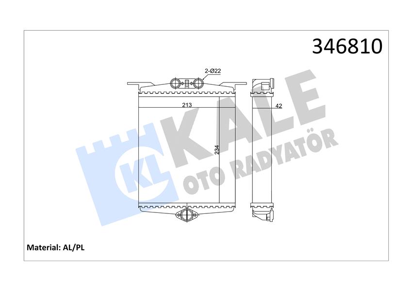KALE OTO RADYATÖR 346810 İklimlendirme Sistemi İç Mekan Isı Değiştirici - MERCEDES-BENZ S-SERISI (W140) uyumlu