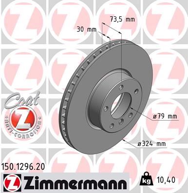 ZIMMERMANN 150.1296.20 Fren Sistemleri Fren Diski - BMW 5 (E39) uyumlu
