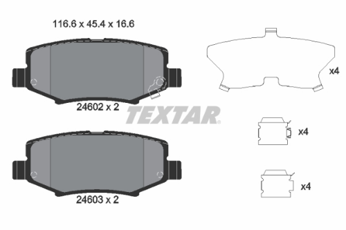 TEXTAR 2460201 Fren Sistemleri Fren Balatası - JEEP WRANGLER III (JK) uyumlu