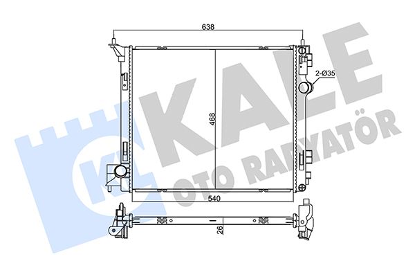 KALE OTO RADYATÖR 355525 Soğutma Sistemi Su Soğutucu & Parçaları - NISSAN X-TRAIL III (T32_, T32R, T32RR) uyumlu