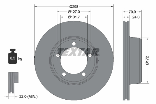 TEXTAR 92061300 Fren Sistemleri Fren Diski - LAND ROVER RANGE ROVER I uyumlu