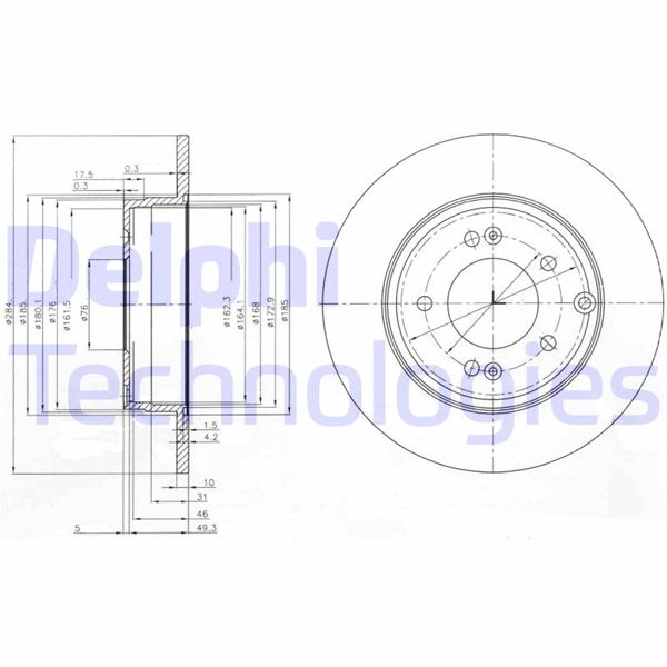 DELPHI BG4012 Fren Sistemleri Fren Diski - HYUNDAI GRANDEUR (TG) uyumlu