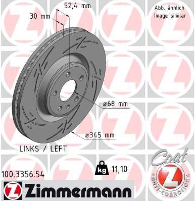 ZIMMERMANN 100.3356.54 Fren Sistemleri Fren Diski - AUDI A7 Sportback (4GA, 4GF) uyumlu