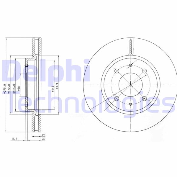 DELPHI BG4068 Fren Sistemleri Fren Diski - MITSUBISHI GALANT VIII (EA_) uyumlu