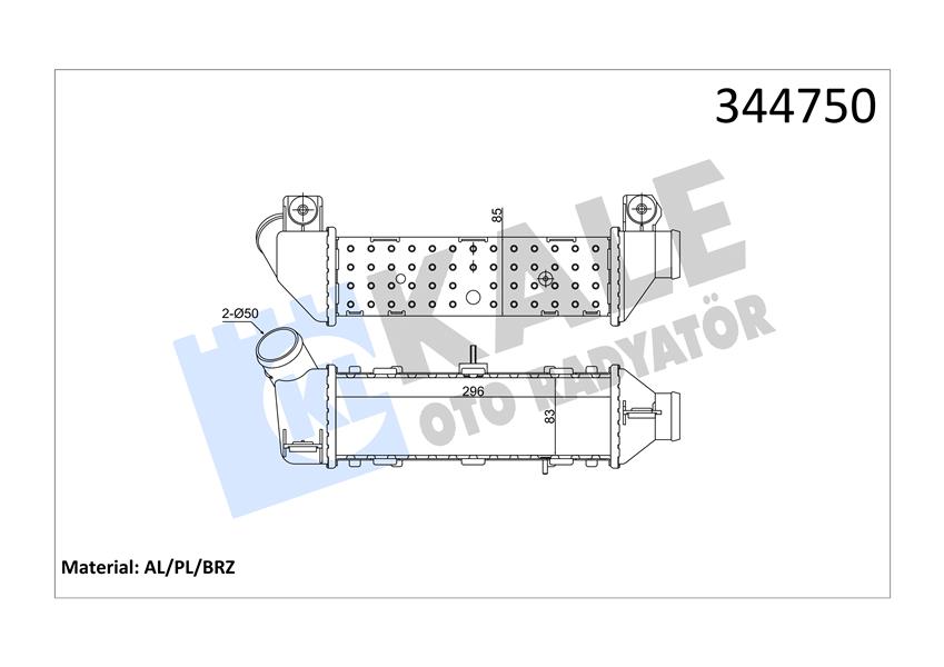 KALE OTO RADYATÖR 344750 Motor Turbo Radyatörü - SEAT CORDOBA (6K1, 6K2) uyumlu
