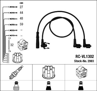 NGK 2993 Ateşleme Sistemi Ateşleme Kablosu - VOLVO 480 (482) uyumlu