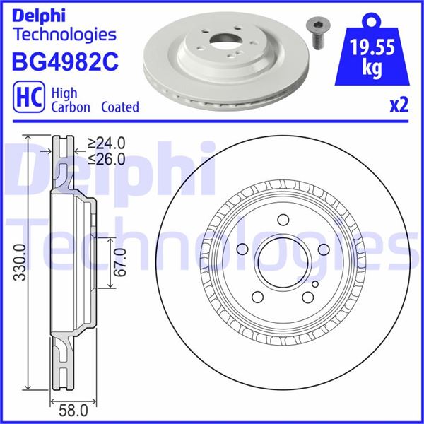 DELPHI BG4982C Fren Sistemleri Fren Diski - MERCEDES-BENZ SL (R129) uyumlu