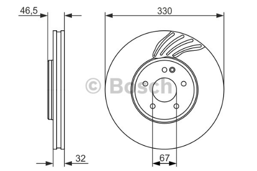 BOSCH 0 986 479 719 Fren Sistemleri Fren Diski - MERCEDES-BENZ CLK Cabrio (A208) uyumlu