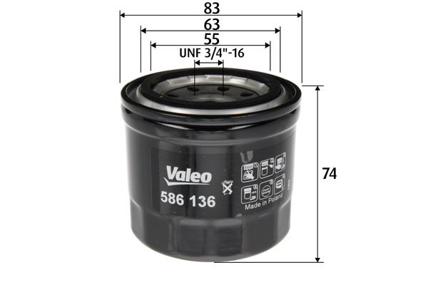 VALEO 586136 Motor Yağ Filtresi - SUZUKI SWIFT IV (FZ, NZ) uyumlu