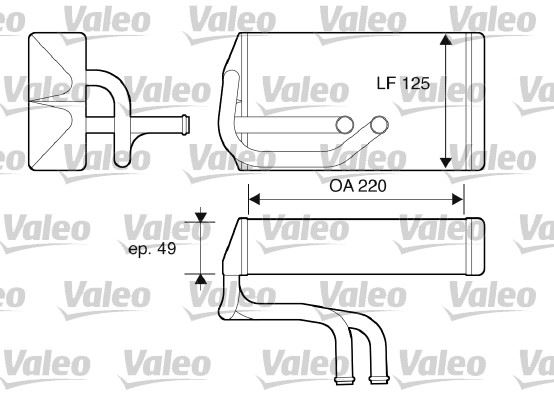 VALEO 812070 İklimlendirme Sistemi İç Mekan Isı Değiştirici - ROVER 600 I (RH) uyumlu