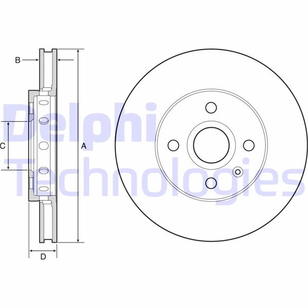 DELPHI BG4647C Fren Sistemleri Fren Diski - VW UP! (121, 122, BL1, BL2, BL3, 123) uyumlu