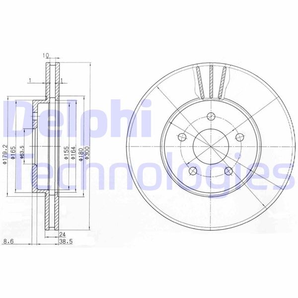 DELPHI BG3537C Fren Sistemleri Fren Diski - FORD MONDEO III Turnier (BWY) uyumlu