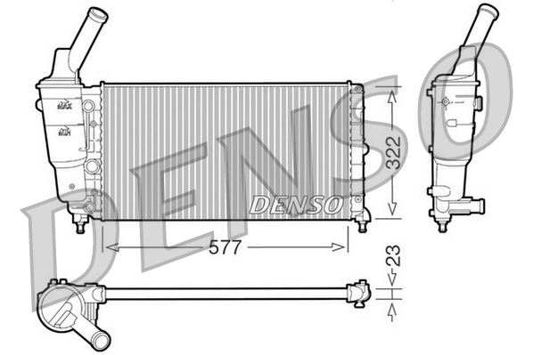 DENSO DRM13006 Soğutma Sistemi Su Soğutucu & Parçaları - LANCIA Y (840_) uyumlu