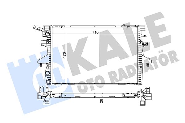 KALE OTO RADYATÖR 354100 Soğutma Sistemi Su Soğutucu & Parçaları - VW MULTIVAN T5 (7HM, 7HN, 7HF, 7EF, 7EM, 7EN) uyumlu