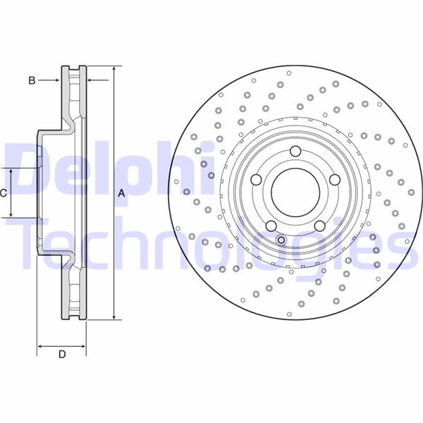 DELPHI BG9216C Fren Sistemleri Fren Diski - MERCEDES-BENZ SL (R231) uyumlu