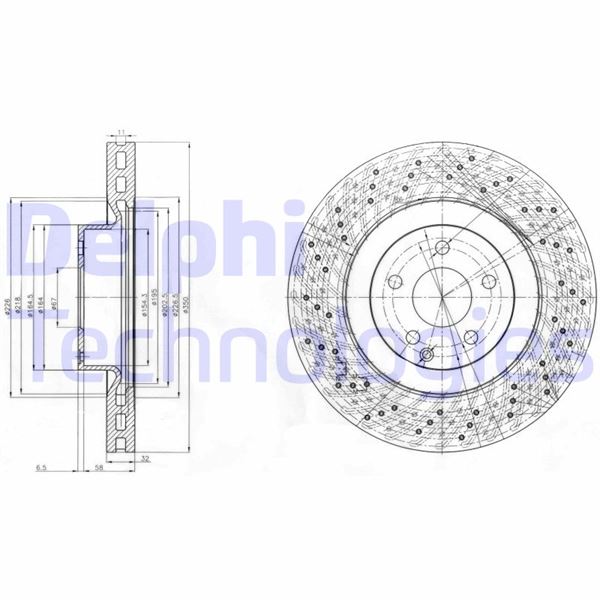 DELPHI BG9057 Fren Sistemleri Fren Diski - MERCEDES-BENZ S-SERISI (W221, V221) uyumlu