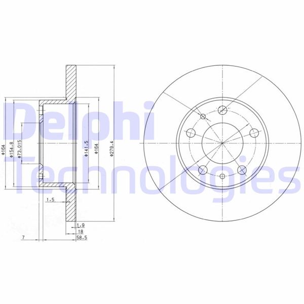 DELPHI BG2845 Fren Sistemleri Fren Diski - FIAT DUCATO Panelvan/Van (290_) uyumlu