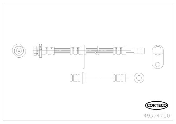 CORTECO 49374750 Fren Sistemleri Fren Hortumları - SUZUKI GRAND VITARA II (JT, TE, TD) uyumlu