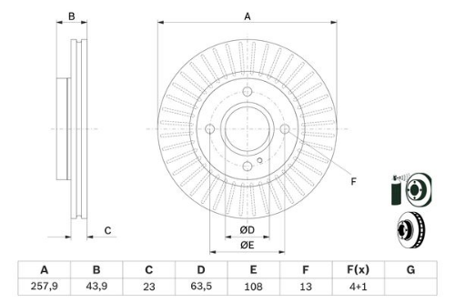 BOSCH 0 986 479 566 Fren Sistemleri Fren Diski - FORD FIESTA VI (CB1, CCN) uyumlu