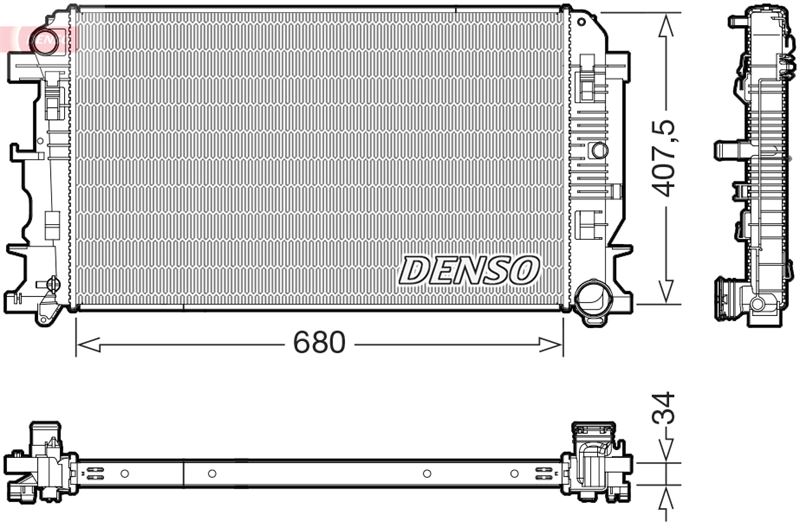 DENSO DRM17117 Soğutma Sistemi Su Soğutucu & Parçaları - MERCEDES-BENZ SPRINTER 3,5-t Minibüs/Otobüs (B906) uyumlu
