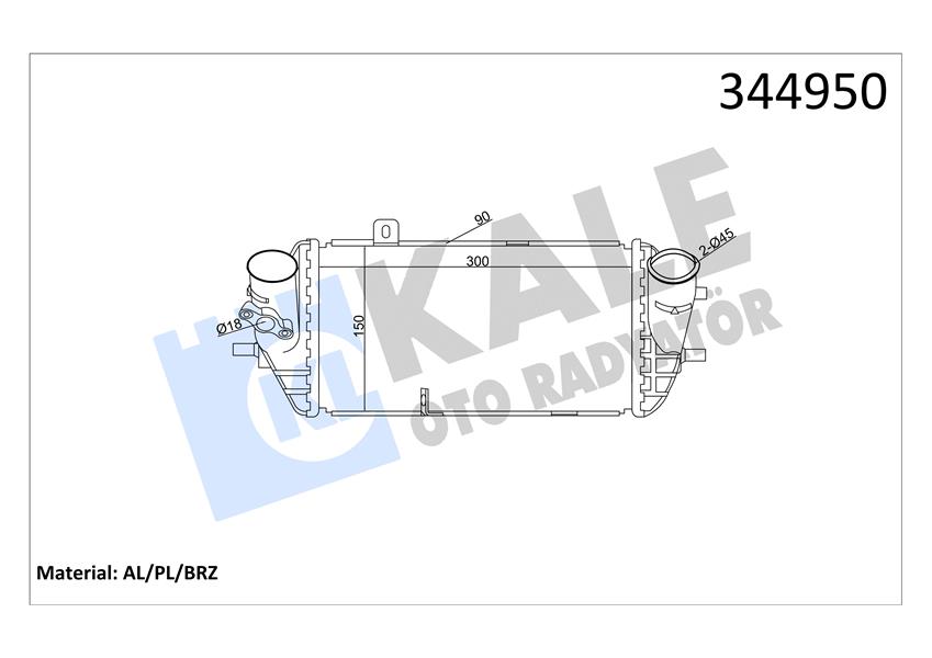 KALE OTO RADYATÖR 344950 Motor Turbo Radyatörü - HYUNDAI i30 (GD) uyumlu