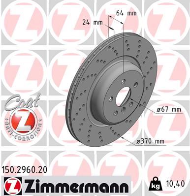 ZIMMERMANN 150.2960.20 Fren Sistemleri Fren Diski - BMW 7 (G11, G12) uyumlu