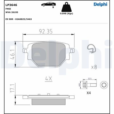 DELPHI LP3646 Fren Sistemleri Fren Balatası - PEUGEOT 208 II (UB_, UP_, UW_, UJ_) uyumlu