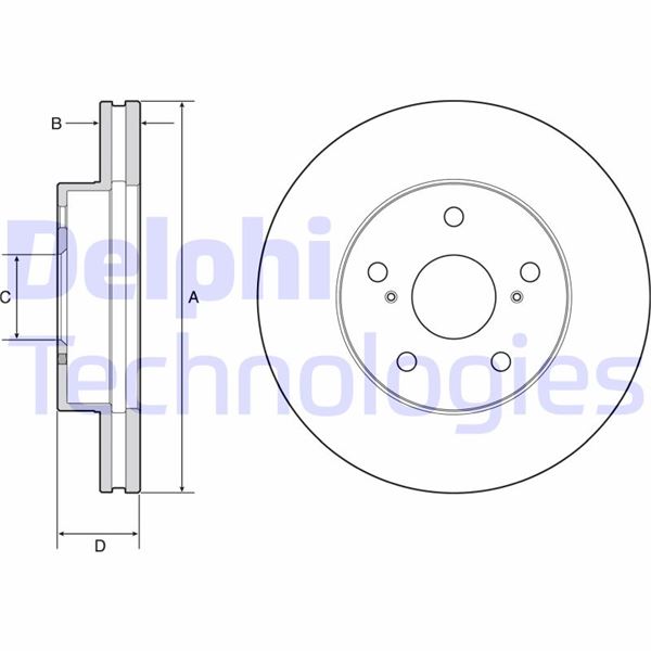DELPHI BG4926C Fren Sistemleri Fren Diski - TOYOTA HILUX VII Pick-up (_N1_, _N2_, _N3_) uyumlu