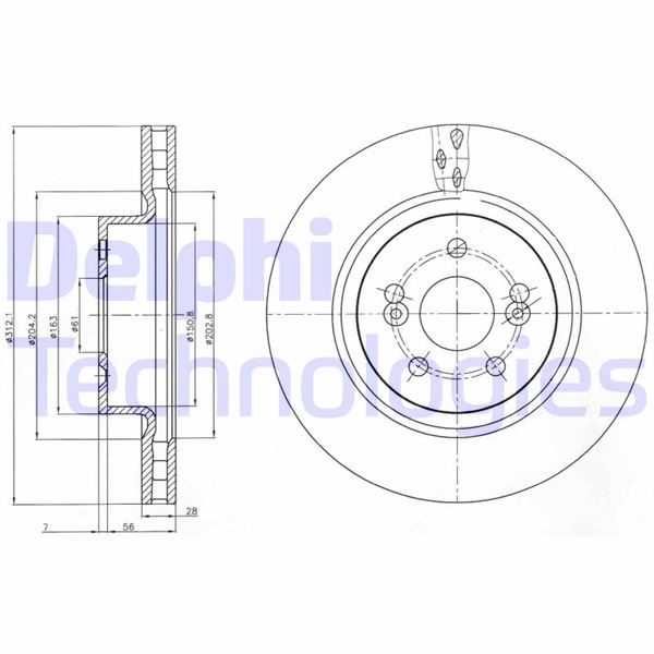 DELPHI BG4111 Fren Sistemleri Fren Diski - RENAULT MEGANE II (BM0/1_, CM0/1_) uyumlu