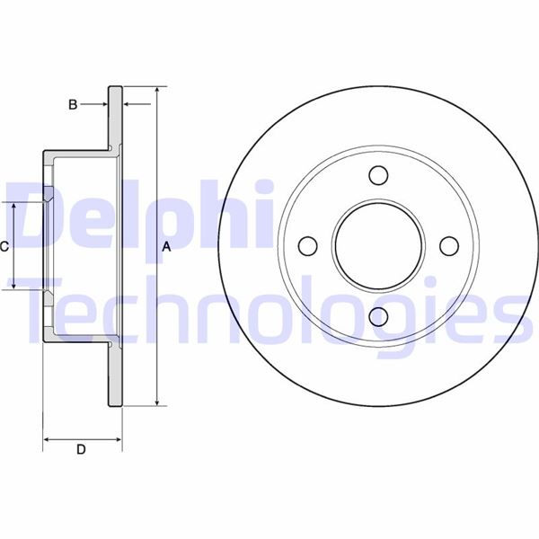 DELPHI BG2343 Fren Sistemleri Fren Diski - AUDI 80 B3 Sedan (893, 894, 8A2) uyumlu
