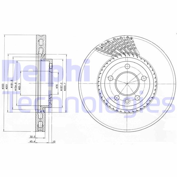 DELPHI BG9892 Fren Sistemleri Fren Diski - VW MULTIVAN T5 (7HM, 7HN, 7HF, 7EF, 7EM, 7EN) uyumlu