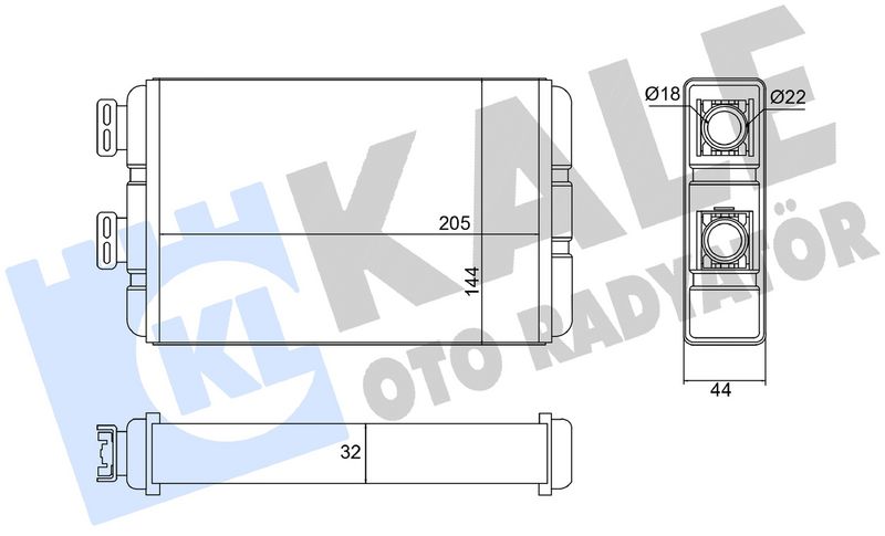 KALE OTO RADYATÖR 370760 İklimlendirme Sistemi İç Mekan Isı Değiştirici - BMW 3 (E46) uyumlu