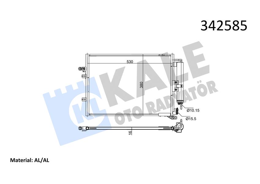 KALE OTO RADYATÖR 342585 İklimlendirme Sistemi Klima Radyatörü - RENAULT MODUS / GRAND MODUS (F/JP0_) uyumlu