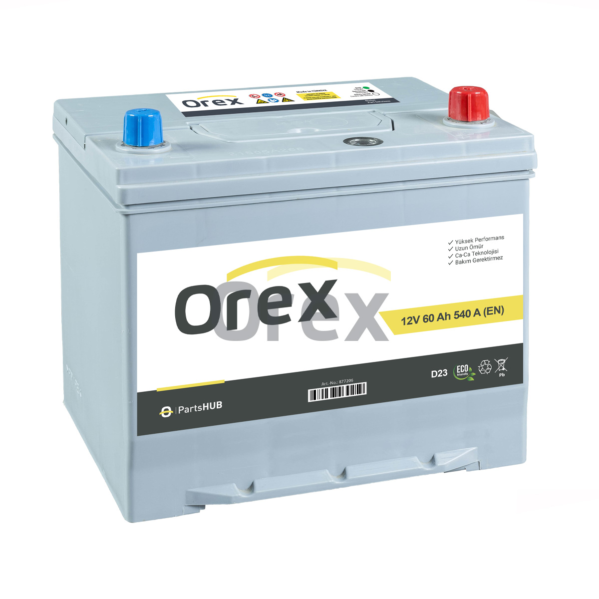 Orex Akü 12V 72Ah 640A Lb3 (278×175×175) Standart Akü - OREX - 877212 Ürün Görseli
