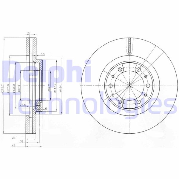 DELPHI BG3586 Fren Sistemleri Fren Diski - MITSUBISHI PAJERO II Canvas Top (V2_C, V4_C) uyumlu