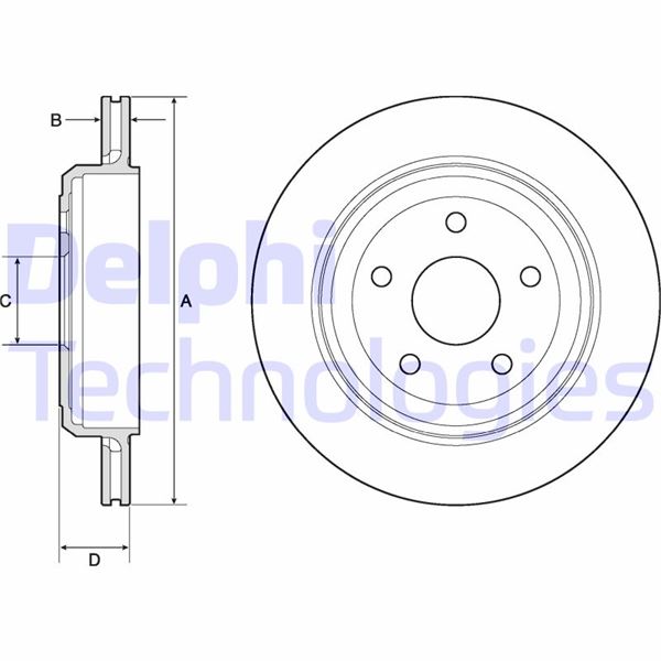 DELPHI BG4802C Fren Sistemleri Fren Diski - JEEP GRAND CHEROKEE IV (WK, WK2) uyumlu