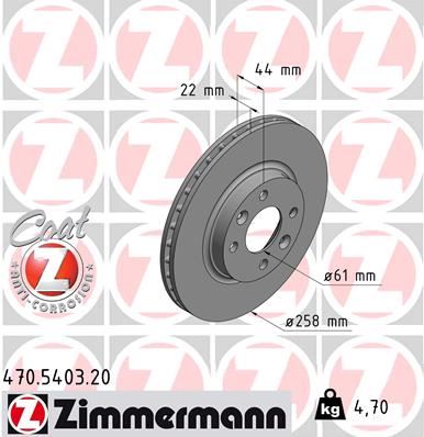 ZIMMERMANN 470.5403.20 Fren Sistemleri Fren Diski - DACIA SANDERO II uyumlu