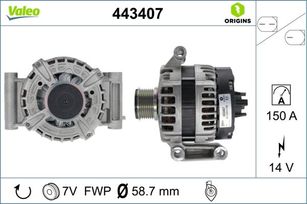 VALEO 443407 Elektrik Sistemi Alternatör - FORD TRANSIT Minibüs/Otobüs (FD_ _, FB_ _, FS_ _, FZ_ _, FC_ _) uyumlu