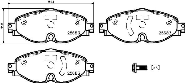 BREMBO P 85 147 Fren Sistemleri Fren Balatası - VW GOLF VII Variant (BA5, BV5) uyumlu