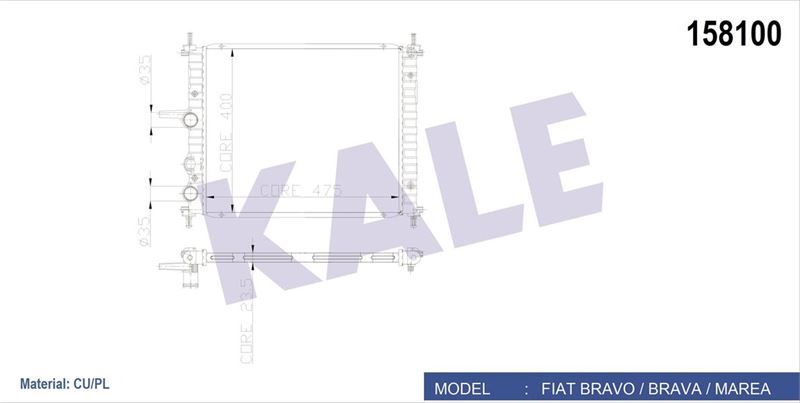 Su Radyatörü - KALE OTO RADYATÖR - 0130271PA Ürün Görseli