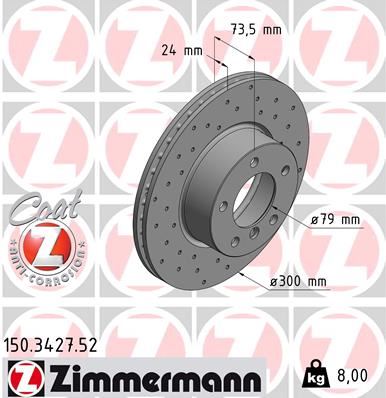 ZIMMERMANN 150.3427.52 Fren Sistemleri Fren Diski - BMW 3 (E90) uyumlu