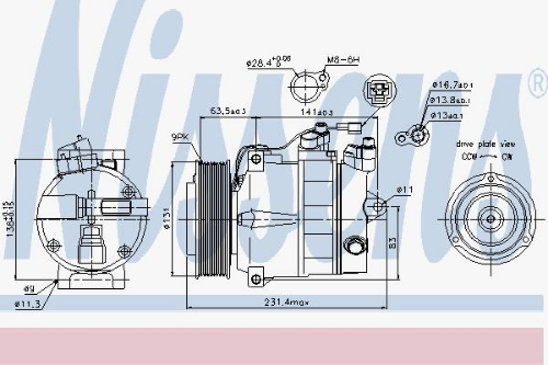 NISSENS 89030 İklimlendirme Sistemi Kompresör Parçaları - MERCEDES-BENZ ACTROS MP2 / MP3 uyumlu